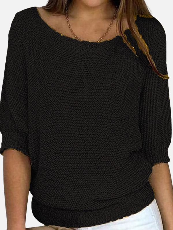 Marianne | Blusa de Punto Suelto con Cuello Barco