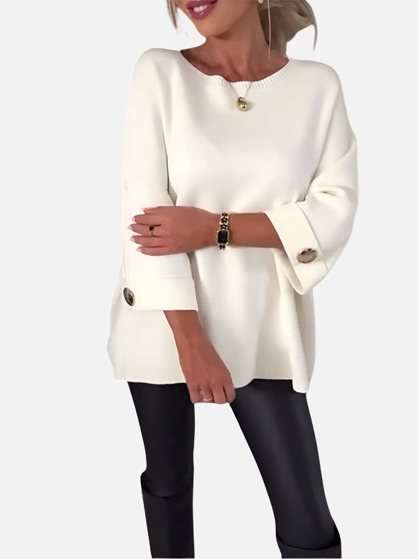 Karen | Blusa Larga de Punto con Detalle de Botón