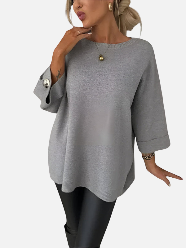 Karen | Blusa Larga de Punto con Detalle de Botón