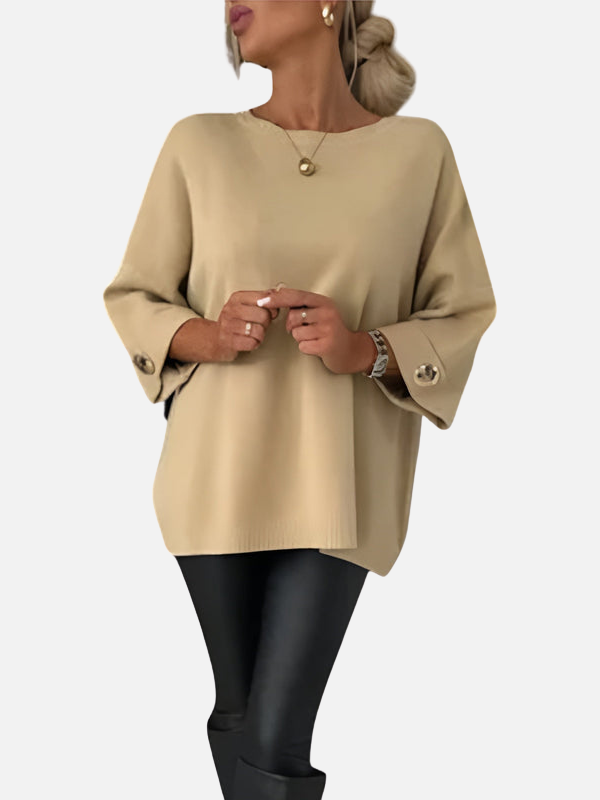 Karen | Blusa Larga de Punto con Detalle de Botón