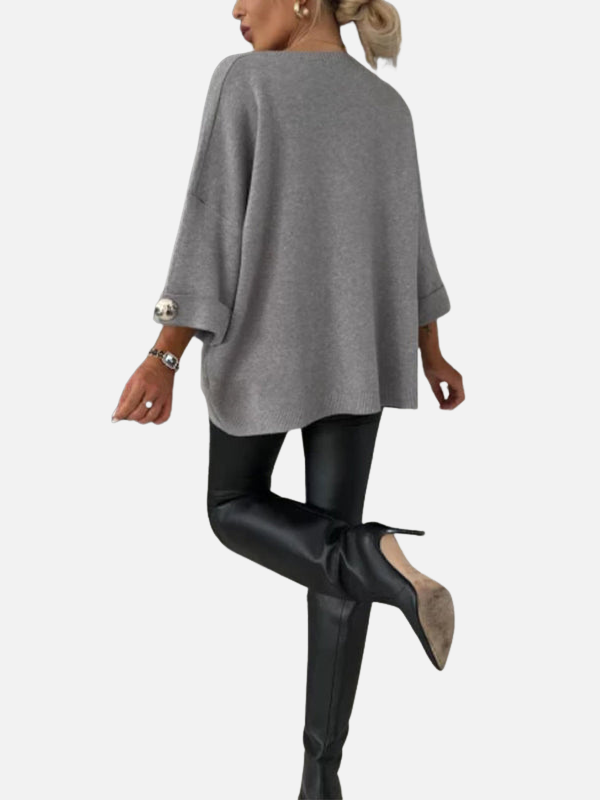 Anne | Blusa Larga de Punto con Detalles de Botones