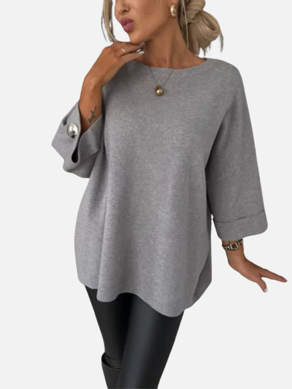 Anne | Blusa Larga de Punto con Detalles de Botones