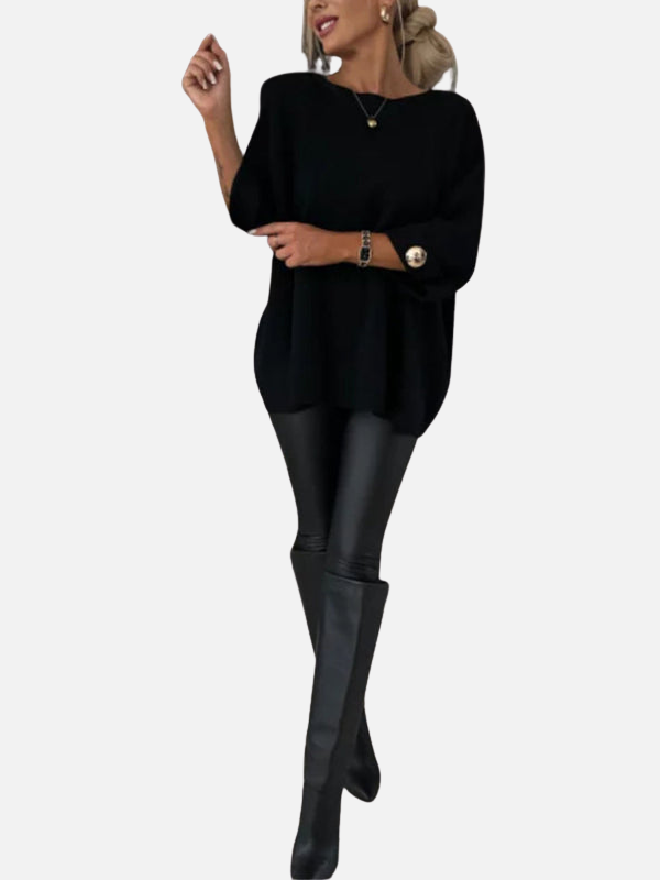Anne | Blusa Larga de Punto con Detalles de Botones
