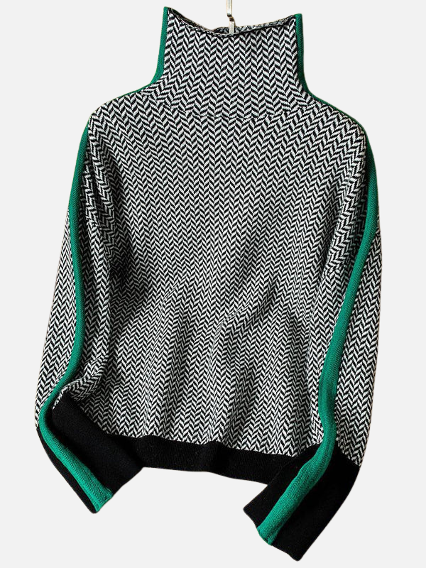 Susanne | Jersey de Cuello Alto con Patrón