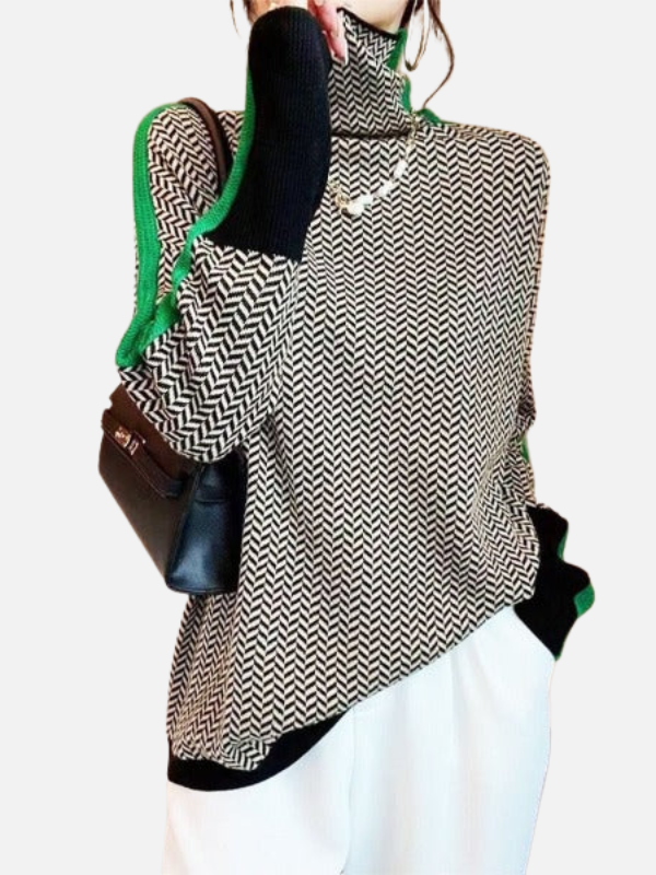 Susanne | Jersey de Cuello Alto con Patrón