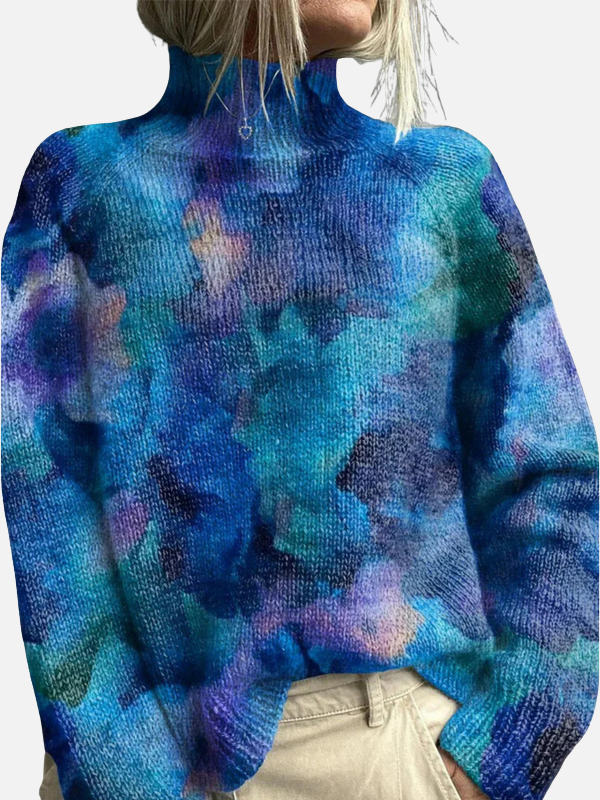 Anna | Jersey de Cuello Alto con Motivo de Bosque