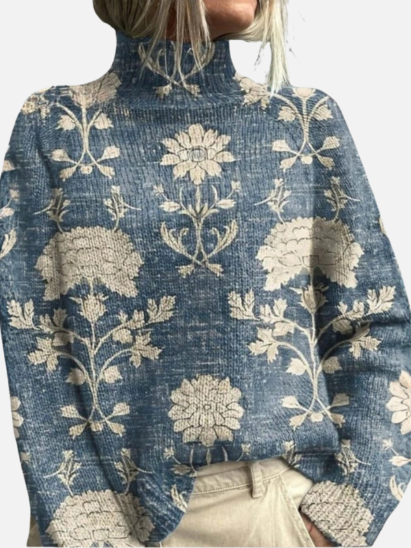 Anna | Jersey de Cuello Alto con Motivo de Bosque