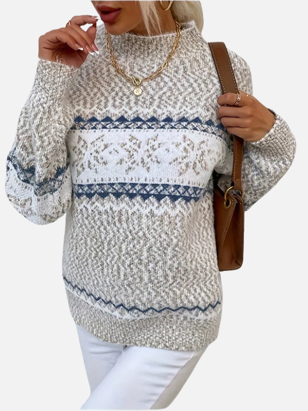 María | Suéter de Punto con Diseño de Copos de Nieve