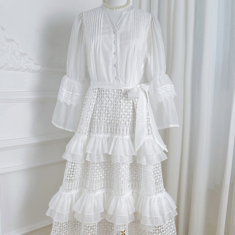 Freya - Cárdigan de Crochet Blanco Claro para Mujeres