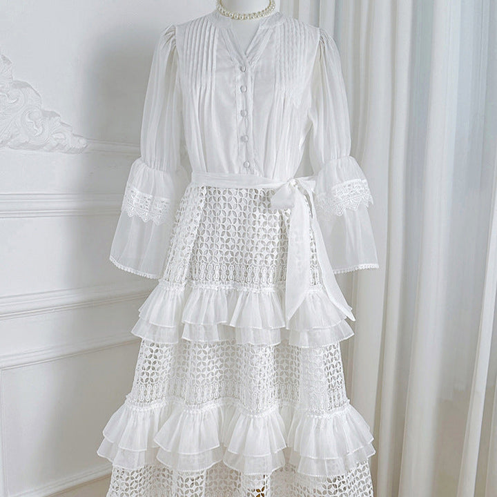 Freya - Cárdigan de Crochet Blanco Claro para Mujeres