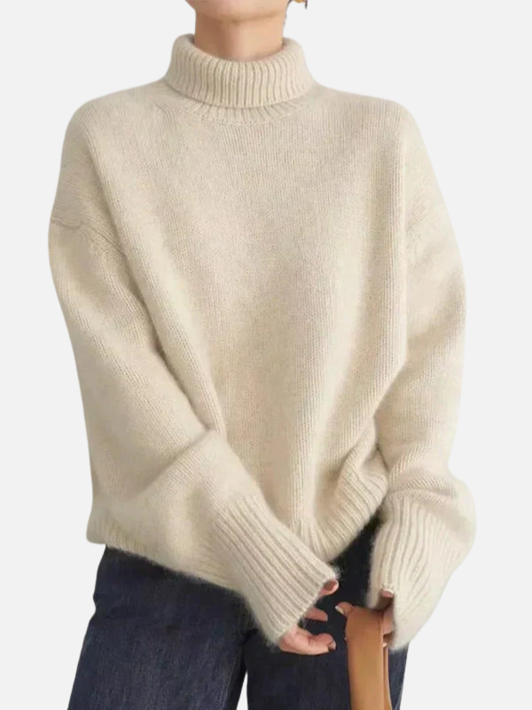 Anne | Suéter de Cuello Alto Oversized en Tejido Suave