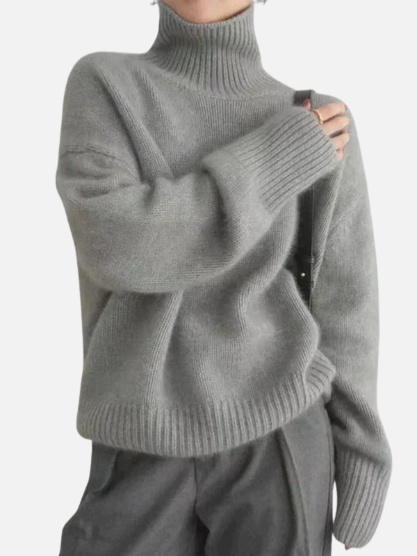 Anne | Suéter de Cuello Alto Oversized en Tejido Suave
