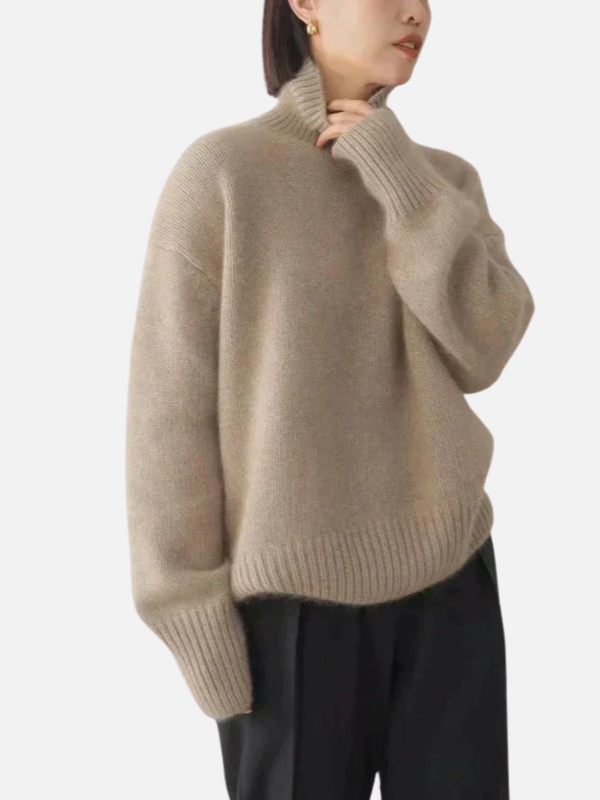 Anne | Suéter de Cuello Alto Oversized en Tejido Suave
