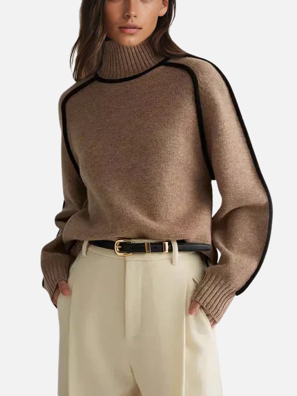 Ida | Jersey de cuello alto hecho de suave punto fino