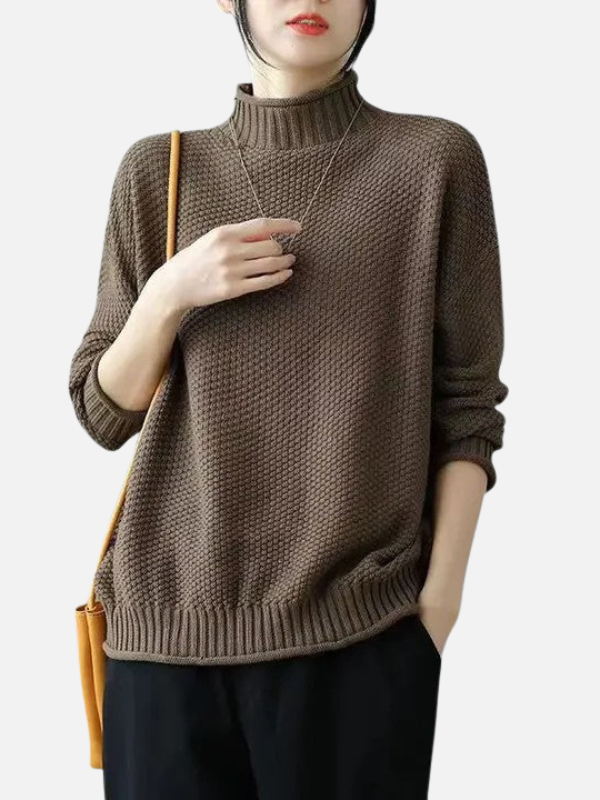 Karen | Suéter de Cuello Alto en Tejido Suave y Grueso