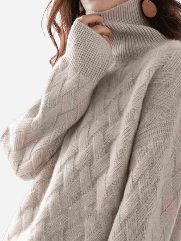 Anne | Suéter de Cuello Alto en Tejido Texturizado Suave