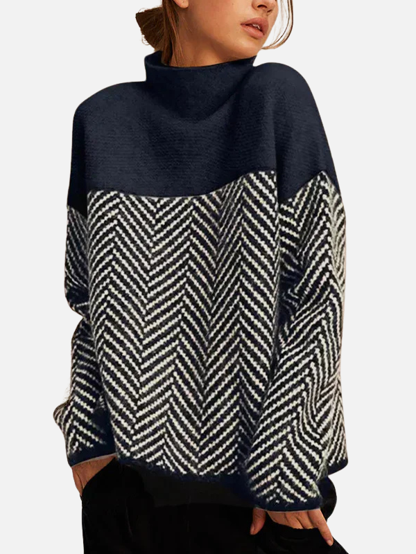Camilla | Jersey de Cuello Alto con Patrón de Espiga