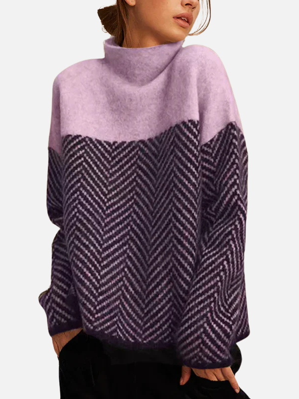 Camilla | Jersey de Cuello Alto con Patrón de Espiga