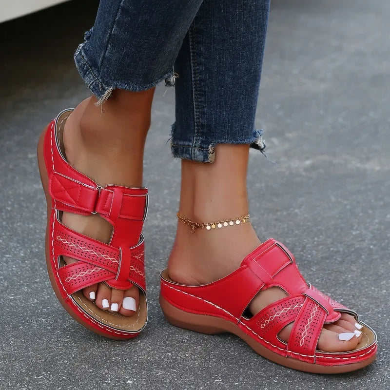 Gaia™ | Sandalias de cuña ortopédicas vintage para mujer