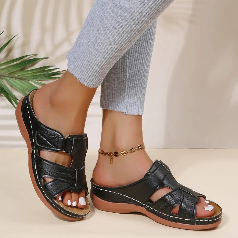 Gaia™ | Sandalias de cuña ortopédicas vintage para mujer