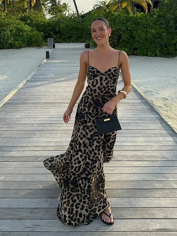 Antonella - Vestido Maxi de Leopardo