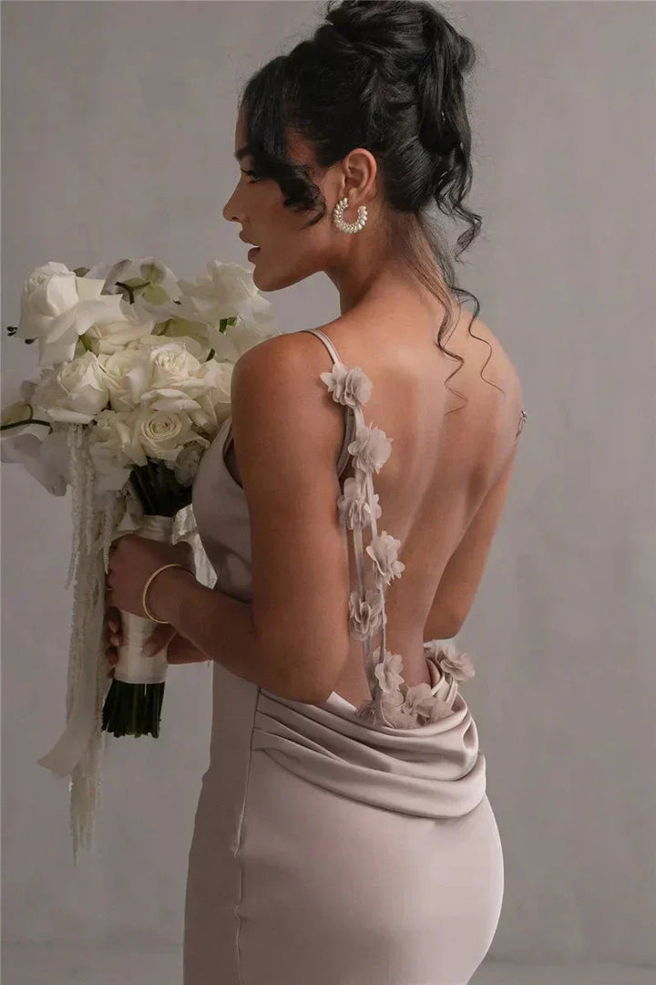 Cassiane - Vestido Floral de Satén