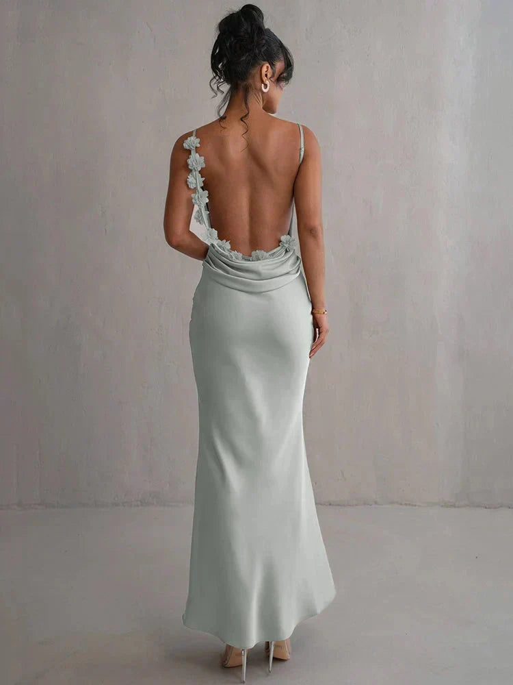 Cassiane - Vestido Floral de Satén