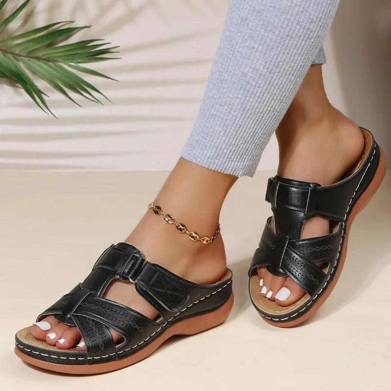 Gaia™ | Sandalias de cuña ortopédicas vintage para mujer