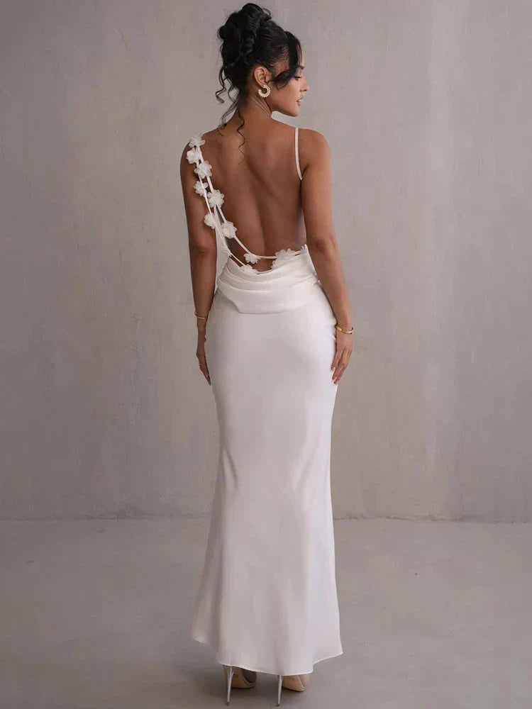 Cassiane - Vestido Floral de Satén