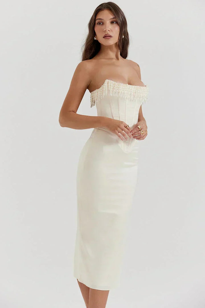 Zahra - Impresionante Vestido Midi de Satén