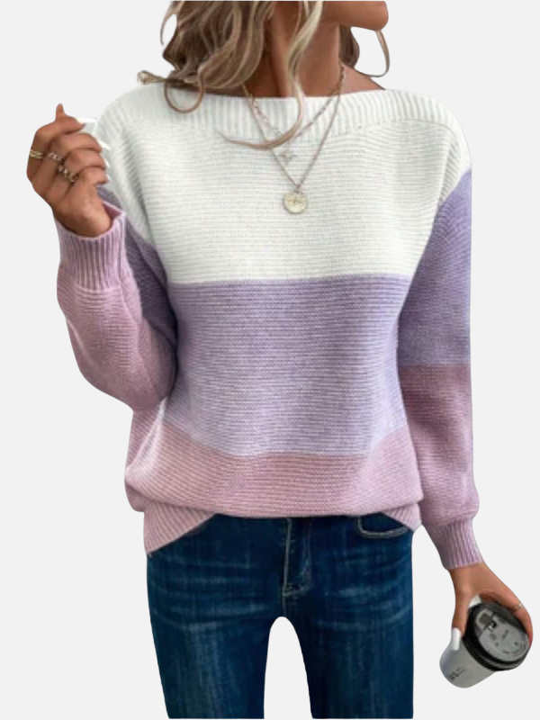 Anne | Jersey de punto bicolor con cuello barco