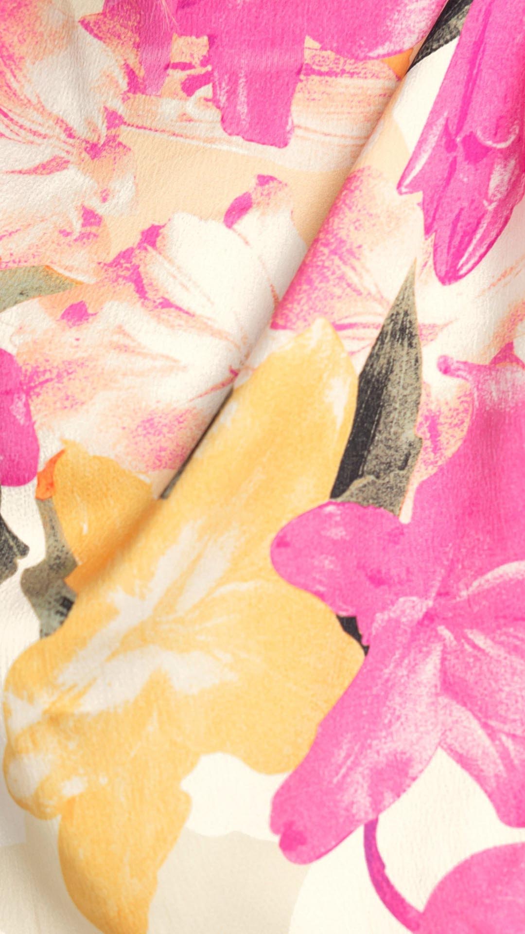 Minirva - Vestido Midi de Cuello Alto con Encanto Floral
