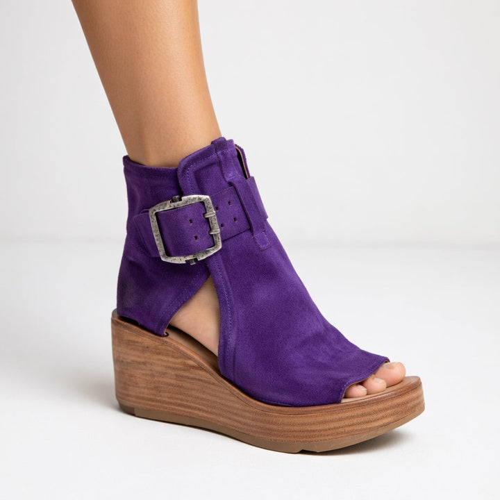 Sarah™ — Botas de Tobillo con Cuña y Punta Abierta con Estilo