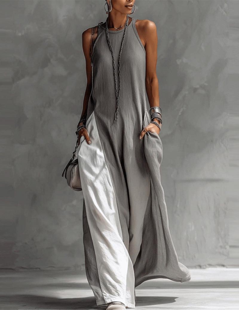 Hanna | Vestido Maxi Asimétrico Sin Mangas