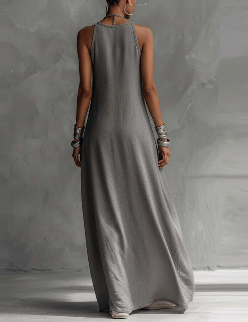 Hanna | Vestido Maxi Asimétrico Sin Mangas