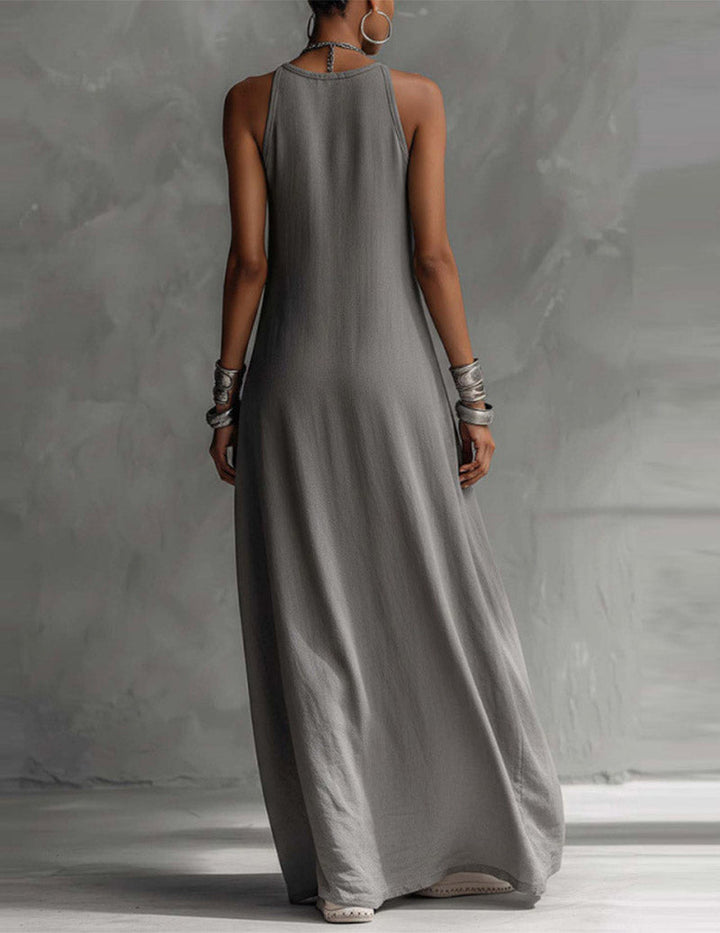 Hanna | Vestido Maxi Asimétrico Sin Mangas