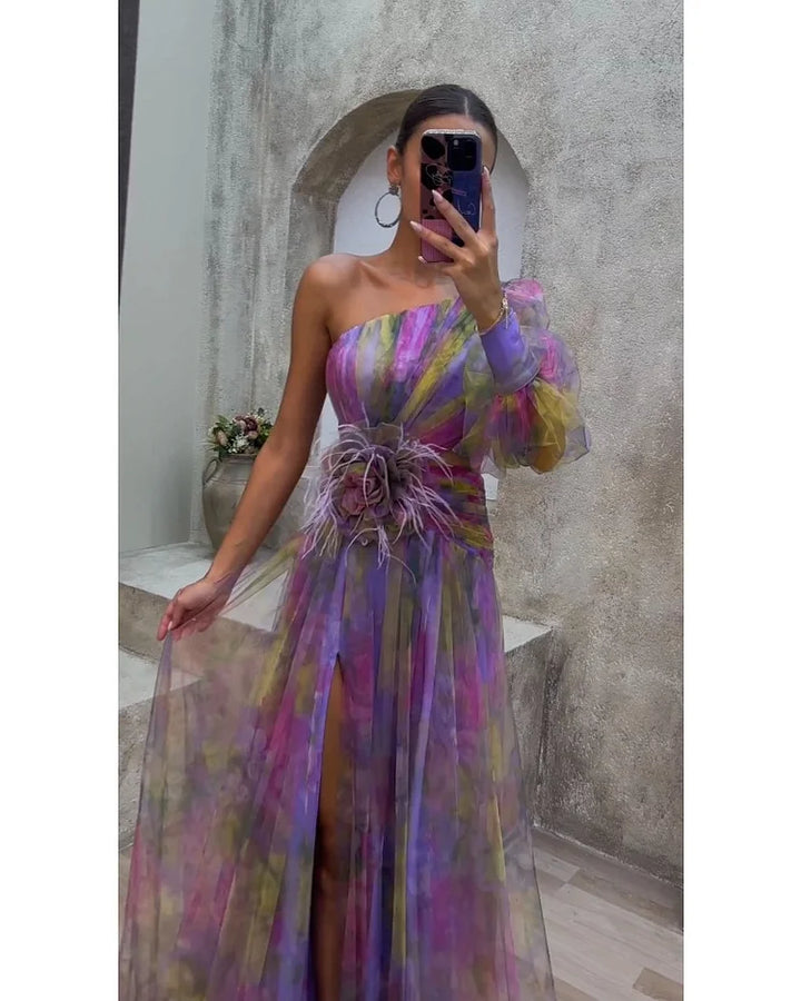 Cecelia - Vestido Maxi con Una Manga