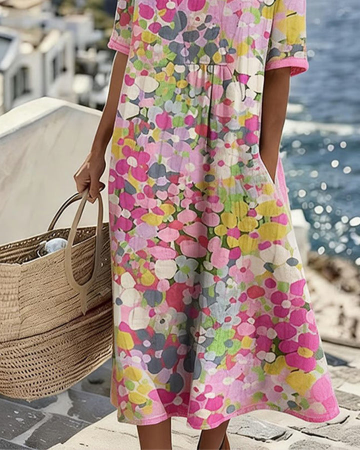 Elena™ - Vestido Floral Elegante para el Verano en Largo Midi