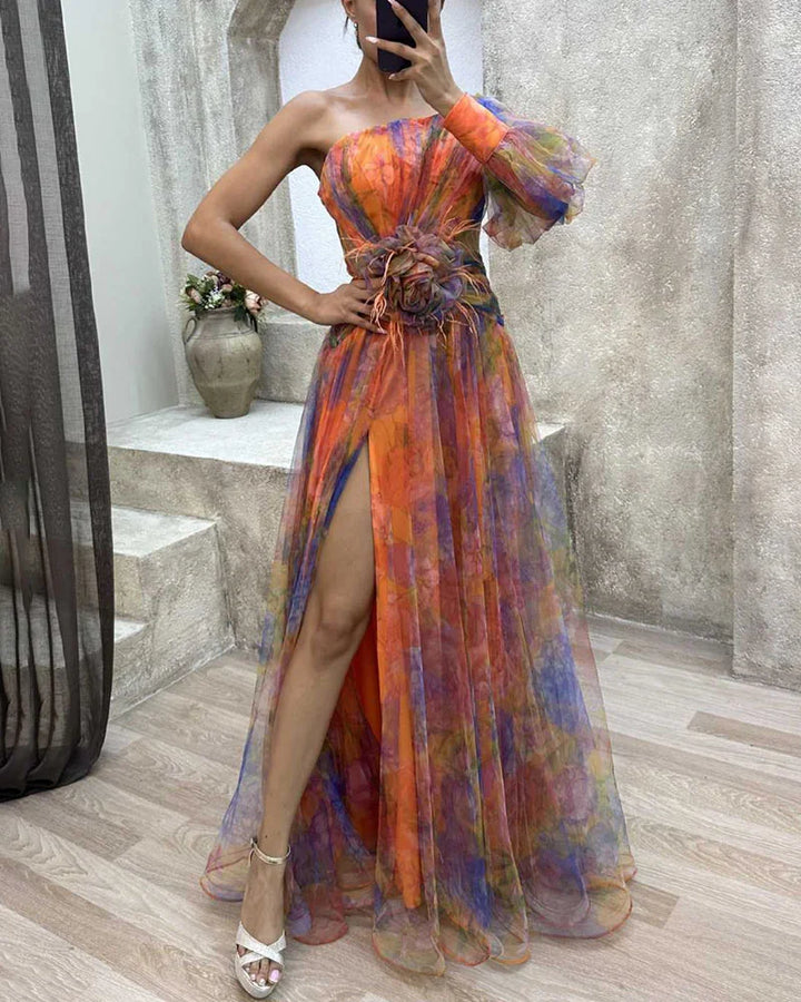 Cecelia - Vestido Maxi con Una Manga