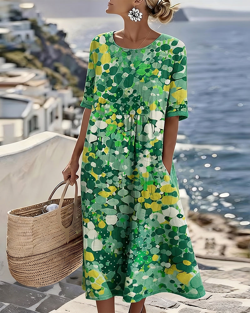 Elena™ - Vestido Floral Elegante para el Verano en Largo Midi