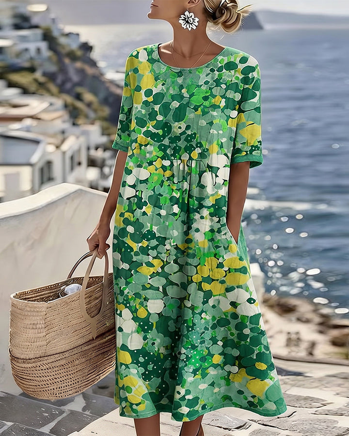 Elena™ - Vestido Floral Elegante para el Verano en Largo Midi