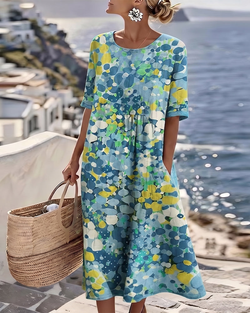 Elena™ - Vestido Floral Elegante para el Verano en Largo Midi