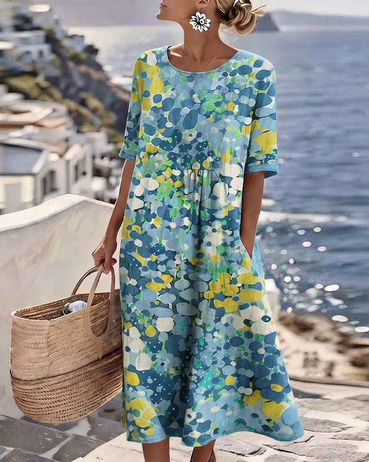 Elena™ - Vestido Floral Elegante para el Verano en Largo Midi