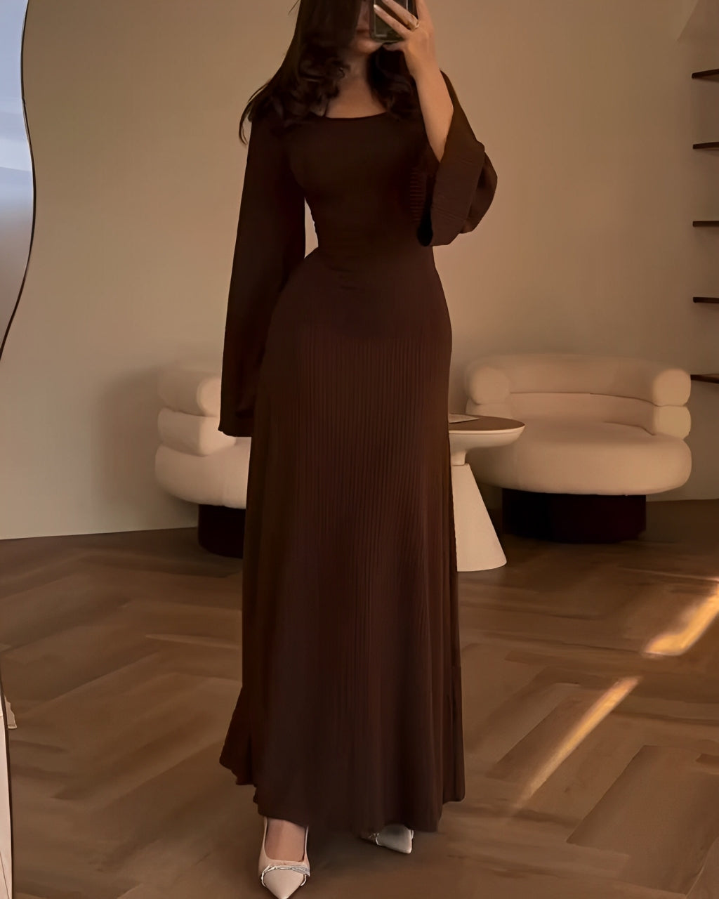 Aiah - Elegante Vestido Maxi de Punto