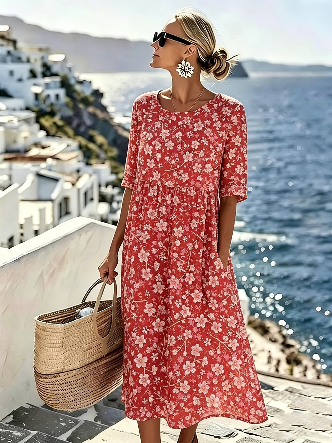 Scarlett™ | Vestido Midi Brisa Floral