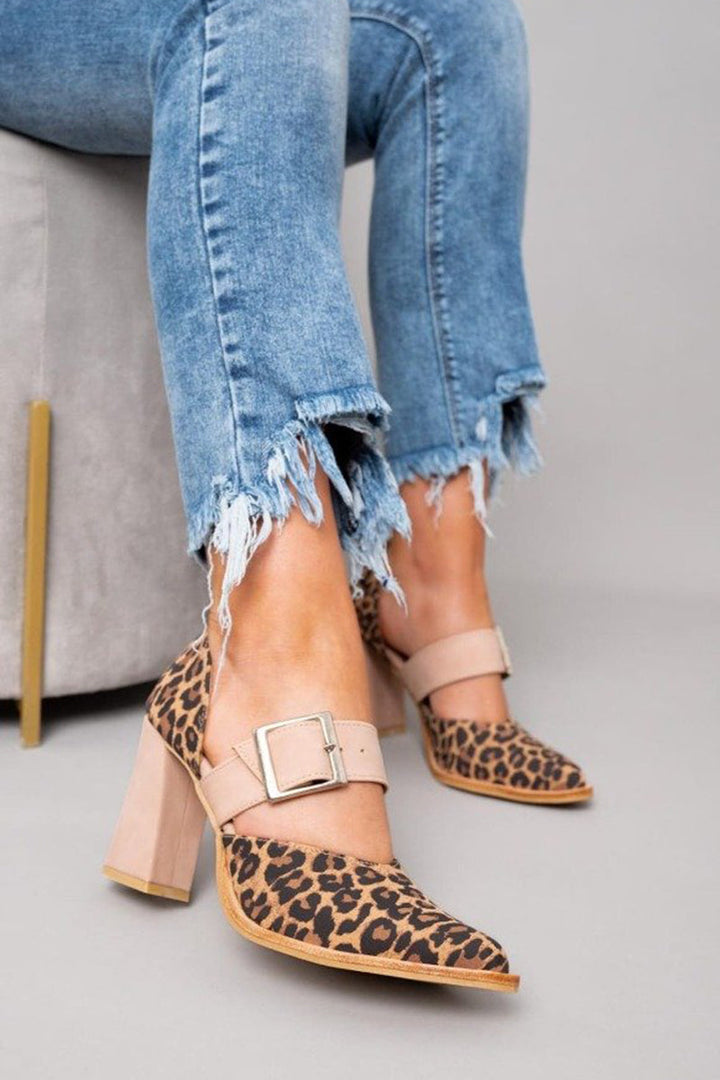 Adalina™ - Sandalias de Ante con Estampado de Leopardo