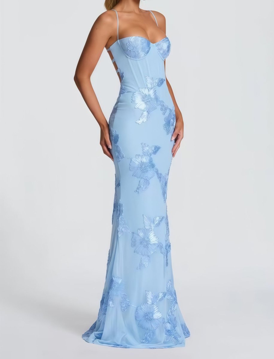 Vestido Maxi Ajustado con Encaje