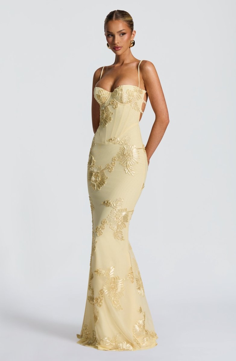 Vestido Maxi Ajustado con Encaje
