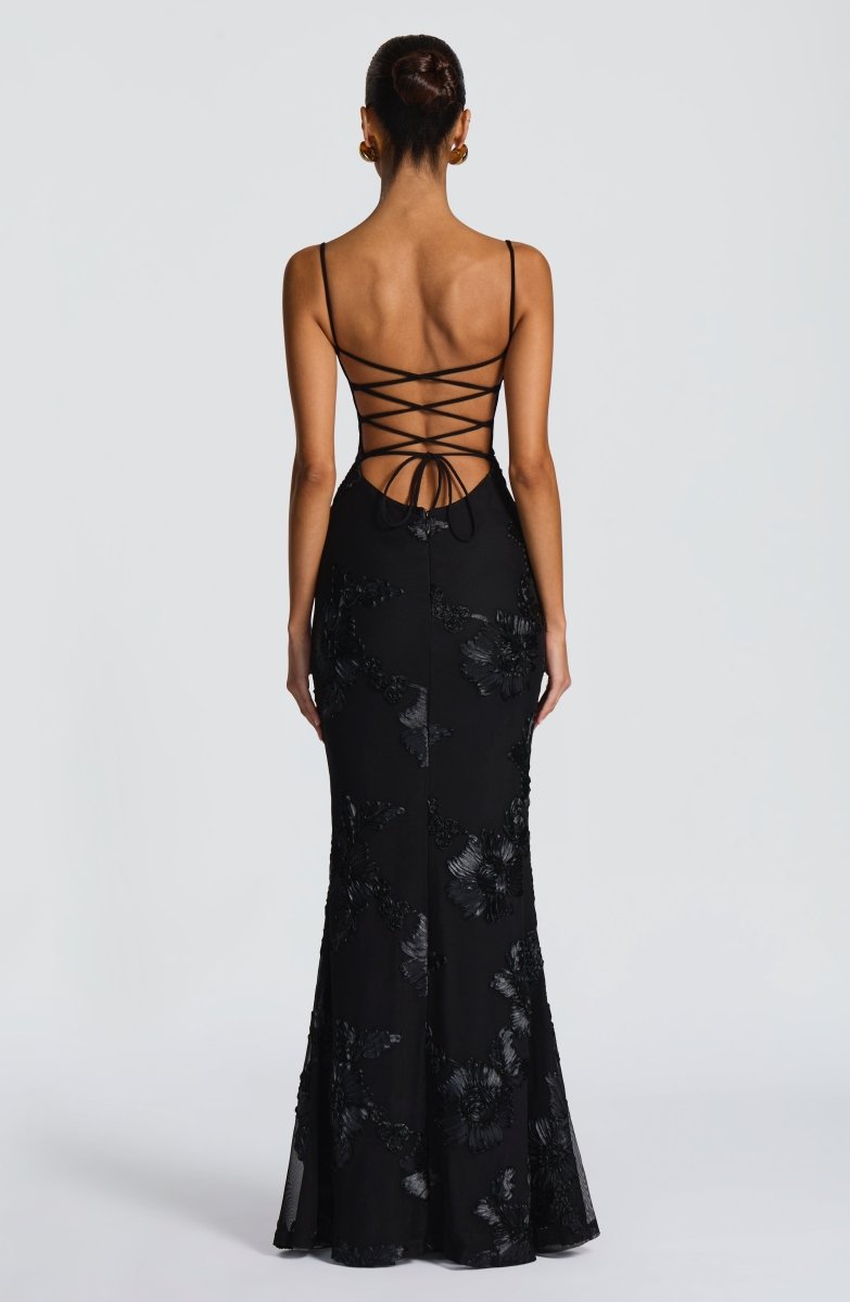 Vestido Maxi Ajustado con Encaje
