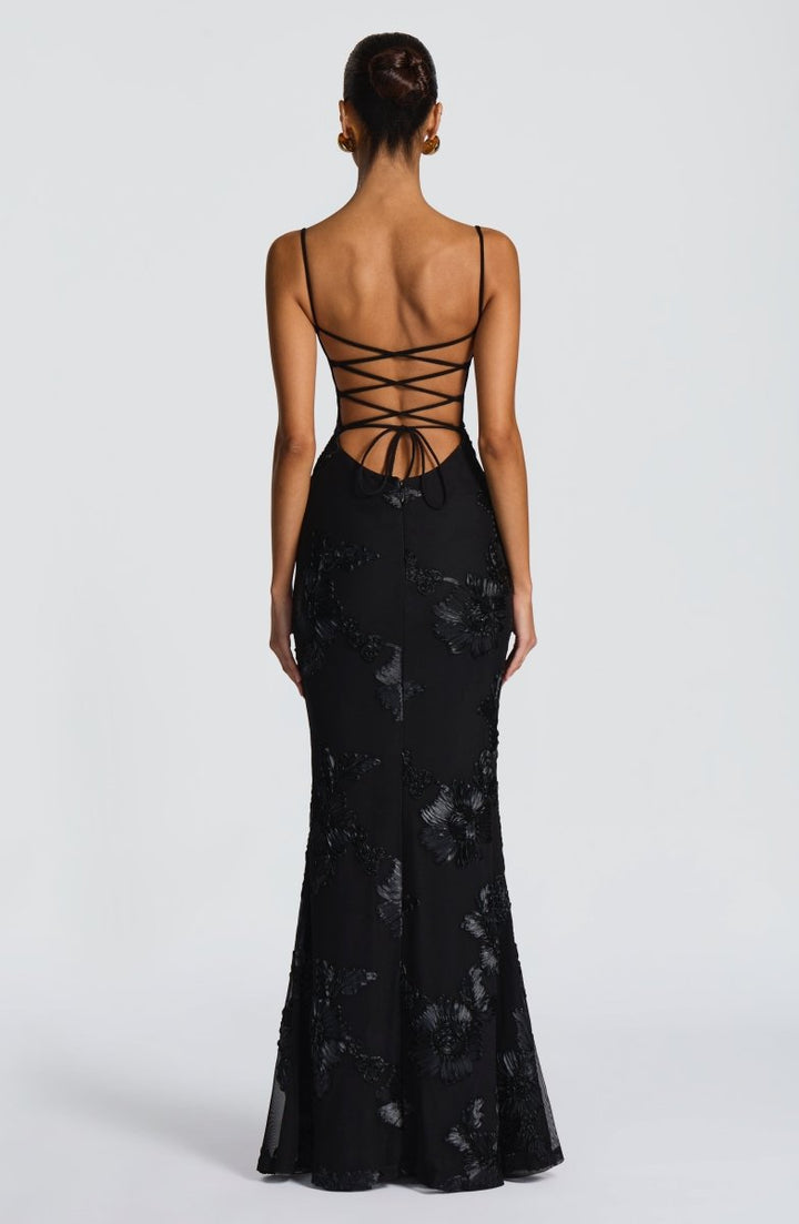 Vestido Maxi Ajustado con Encaje